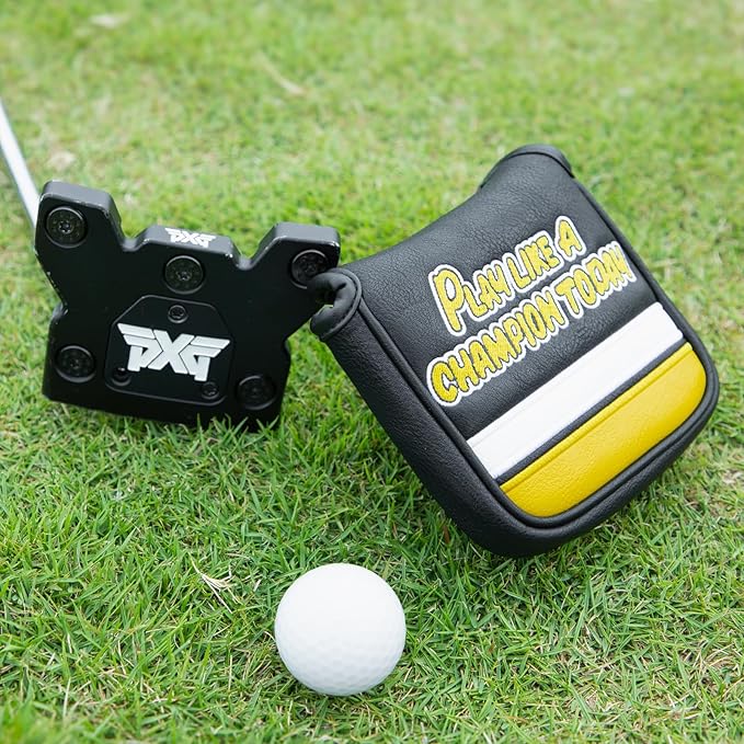 Golf Club Head Covers Premium Leather Golf Driver Fairway(FW) Wood Hybrid(UT) Covers with Number Tags, Golf Mallet Putter Cover Play Like A Champion