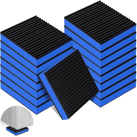 ToLanbbt 16 Pack Rubber Anti Vibration Pads 4" x 4" Heavy Duty EVA Mechanical Vibration Damping Isolator Pads 7/8" T Absorbing Mats for Compressor, Air Conditioner, Washing Machine, Dryer, Treadmill
