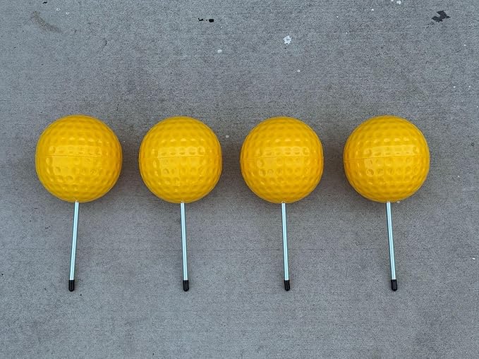 Sandbaggy Plastic Tee Markers for Golf Course (UV Resistant) - Steel Spike - Safety Caps Included