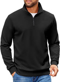 COOFANDY Mens Quarter Zip Pullover Sweatshirts Lightweight Long Sleeve Mock Neck Sweater Polo
