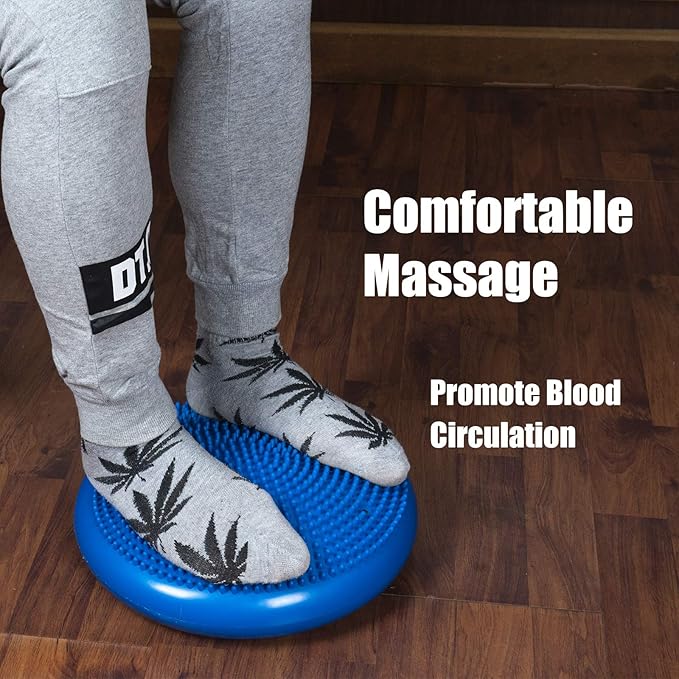 Balance Disc for Chair Wiggle Seat for Sensory Kids Wobble Cushion for Desk Office Exercise - Improve Stability Core Strength Posture Attention - 13” Diameter 2 Pack with Hand Pump
