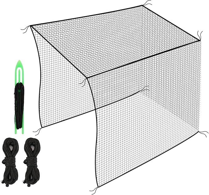 Golf Net,10Feet Golf Practice Net with 12pcs Spring snap and 4pcs Carabiner, Sports Practice Barrier Net, Heavy Duty Ball Netting Golf Hitting Net, DIY Ball Net,Baseball Net and Chipping Net
