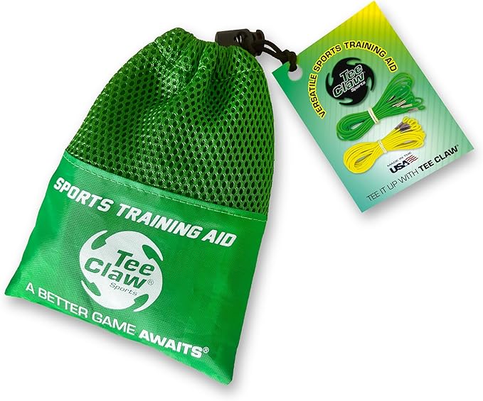 Tee Claw - Pack of 10 Lanyards for Golfing Practice - Multipurpose Training Aid, Baseball, Softball and Golf, Great Compliment to Be Used with The Outdoors and Indoors- 5 Green + 5 Yellow