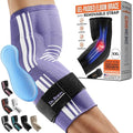 DR. BRACE® Elite Elbow Brace Support, Breathable Elbow Compression Sleeve with Gel Pad for Golfer's, Tennis Elbow & Tendonitis Treatment & Pain Relief 2024 (Purple-White, XX-Large)