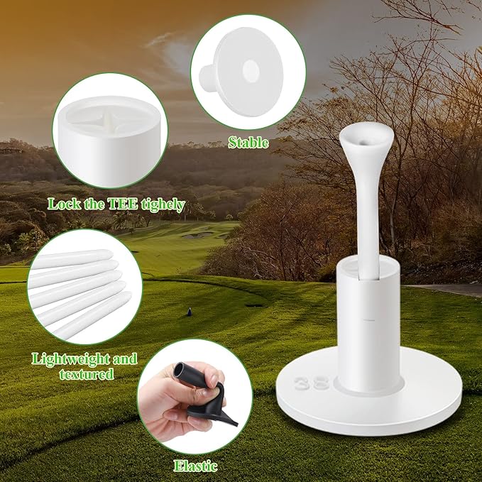 Sosation 23 Pieces Rubber Golf Tees Set Tees Holders for Driving Range Mats Value Rubber Ball Seat for Golf Hitting Mats and Indoor Outdoor Training Mixed Size 1.5 2.3 2.7 3.1 3.5 Inch