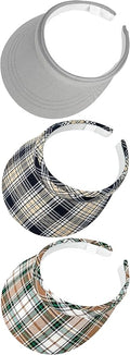 3 Pack Sports Sun Visor Hat Women Men Adjustable Clip On Visors Outdoor Golf Beach Cap