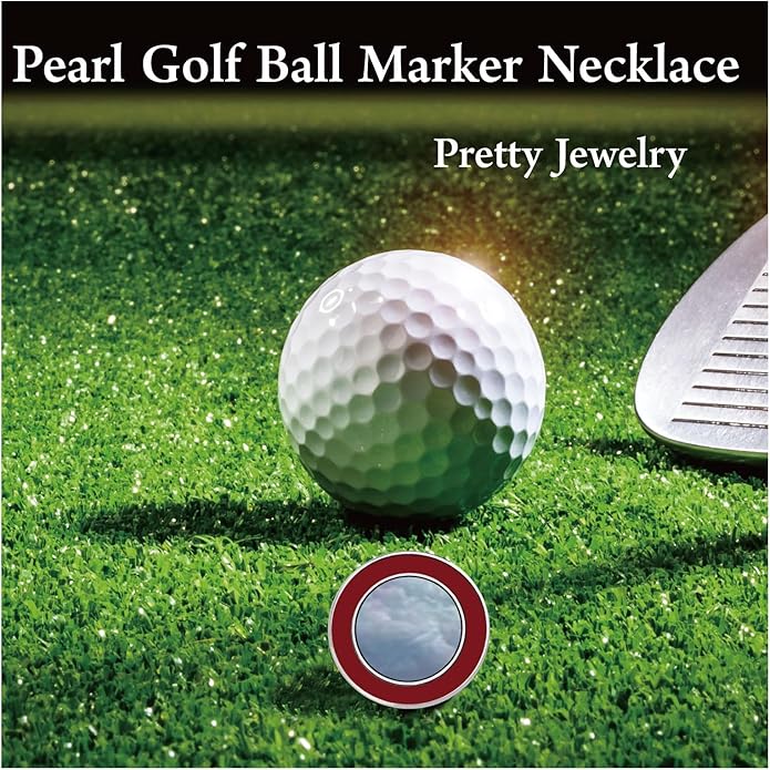 Golf Ball Marker Necklace with Pearl Ball Marker, Golf Accessories, Golf Gifts, Golf Ball Markers for Women