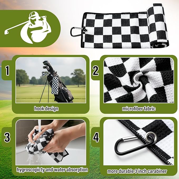 Liliful 12 Pcs Golf Accessories Kit, Include Golf Ball Bag with Hook Towel Tees Magnetic Ball Marker Divot Tool Cleaner Brush for Women Man Gifts