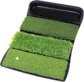 4-in-1 Collapsible Golf Hitting Mat with Ball Tray, Portable Practice Mat for Indoor Outdoor Use