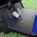 Golf Cart Floor Liner Mat 8mm Thick Rubber Full Coverage Only Fit for 2007-2016 Yamaha Drive (Gen1), G29, YDR, Adventurer Carts Diamond Deluxe Non-Slip Front Feet Mat Replacement - Blue Trim
