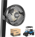 10L0L Golf Cart Fan with Magnetic Mount & 56Hrs Runtime - 8000mAh Battery, 3-Speed Cooling, Built-in LED Light, Power Bank Function - Stable ABS Design for All Golf Carts