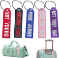 mvcen Embroidery Luggage Tag, Custom Travel Suitcases Tags Label,Name Number Tags with Stainless Steel Loop for Luggage, Travel Duffel Bag, Travel Accessories