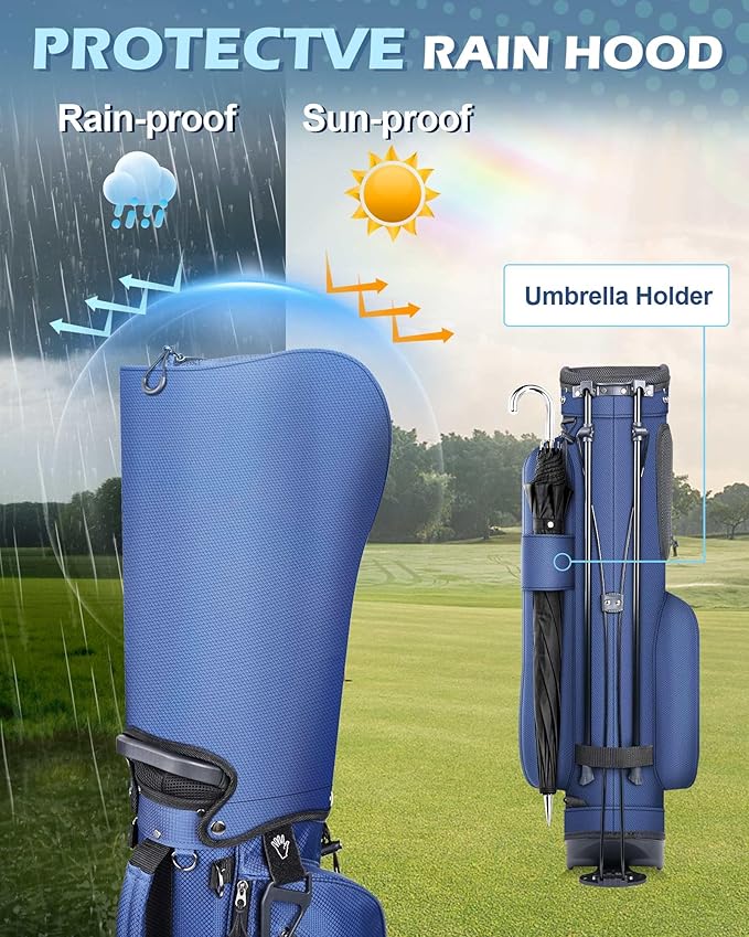 Golf Stand Bag – 2025 Upgraded Version with Cooler Pocket, Glove Patch & Tee Holder, Lightweight Sunday Golf Bag for Men & Women