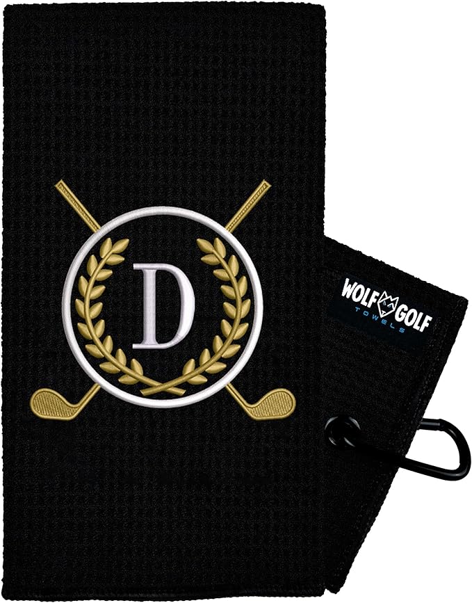 Wolf Golf Towels Monogrammed Personalized Golf Towel | Custom Golf Towels for Golf Bags for Men or Women