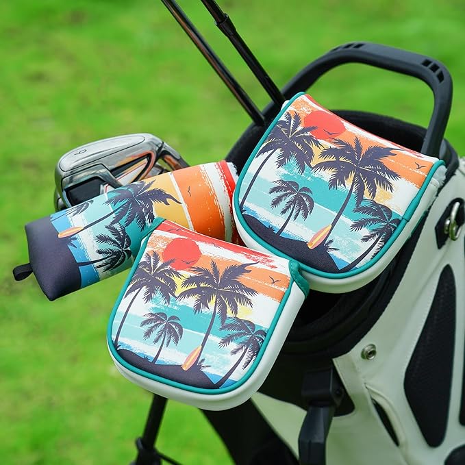 Golf Putter Cover Half Mallet Golf Club Head Covers Protector Magnetic Closure for Scotty Cameron Taylormade Odyssey Club Headcover Coco