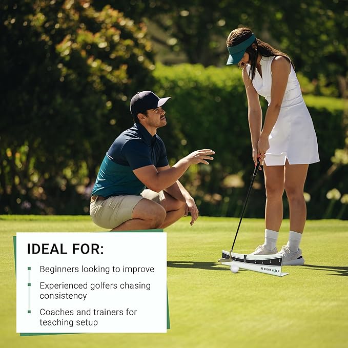 Putting Plane Rail – Portable Golf Putting Stroke Trainer for Indoor & Outdoor Use – Golf Training Aid for Putting - Improve Accuracy, Distance Control & Consistency