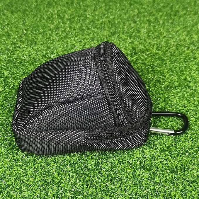 Golf Balls Pouch Bag Pocket Golf Ball Holder for Men Women Golf Tees Bag Pouch with Carabiner 2-Layers Zipper Golf Bags, 12*8*9CM, Quantity: 1