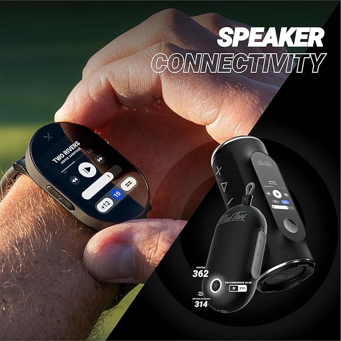 Blue Tees Golf Playmaker+ GPS Golf Watch with AMOLED Touch Screen Display, 42,000+ Preloaded Courses, Advanced Shot Tracking & Dynamic GPS Distances, Real Time Weather & Course View, IP67 Waterproof