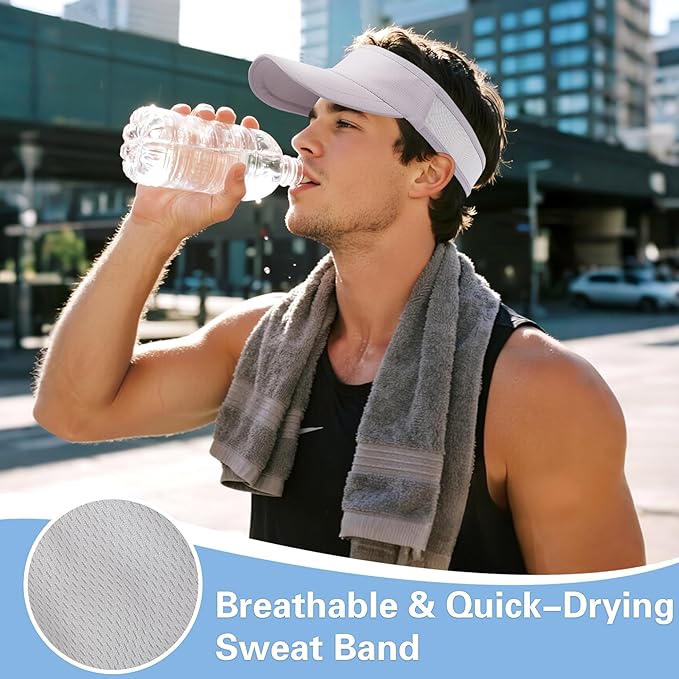 HH HOFNEN Sports Sun Visor Cooling Lightweight Stretchy Packable Running Golf Visor Hat for Men Women