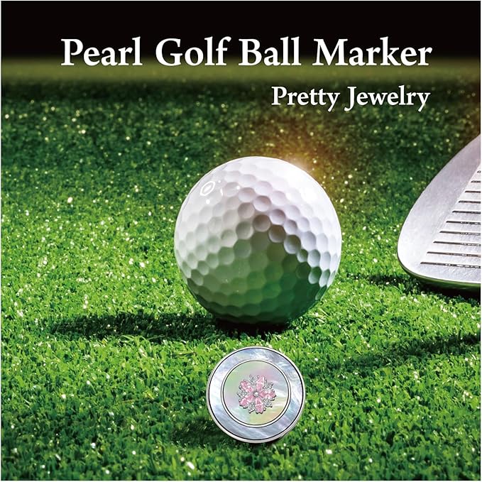 Golf Ball Marker Hat Clip with Pearl Ball Marker, Golf Gifts, Golf Accessories, Golf Ball Markers for Women