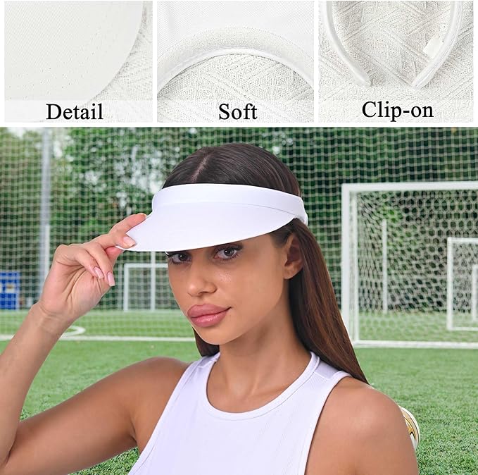 3 Pack Sports Sun Visor Hat Women Men Adjustable Clip On Visors Outdoor Golf Beach Cap
