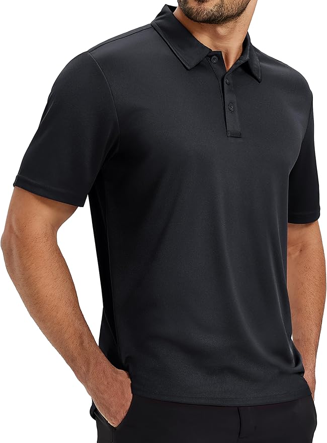 TACVASEN Mens Polo Shirts Short Sleeve Dry Fit Performance Breathable Golf Shirt with Collar Tennis Casual Business Work