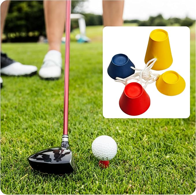 16PCS Rubber Winter Golf Tees, 4 Different Heights 38mm 22mm 18mm 12mm, Cold Weather Golfing Essential for Hard Ground Home Driving Range Mat Training Practice