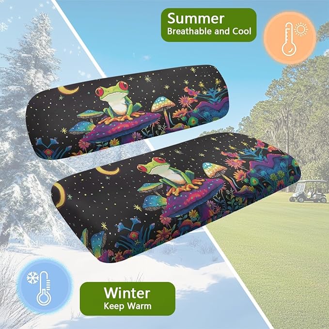 Fashion Print Golf Cart Seat Covers 2 Passenger Golf Cart Backrest Cover Golf Cart Seat Towel Gift for Friends