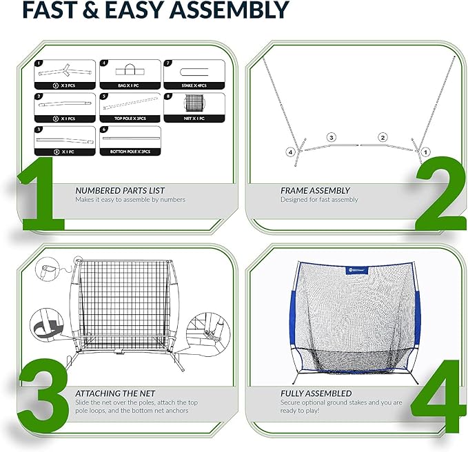 Golf Practice Hitting Net, Indoor Garage or Outdoor Backyard Driving Heavy Duty Mesh Netting for Home Real Pro Golfing Swing Chipping Train, Easy Setup Stable Frame, Portable Golfer Carry Bag