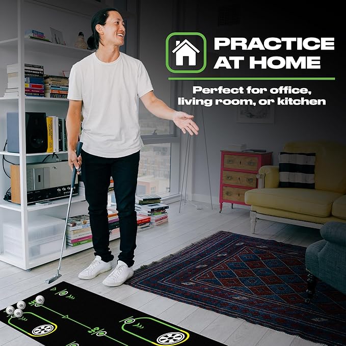 Back 2 Basics 10ft Golf Putting Mat - Premium Indoor Putting Green, Realistic Golf Putting for Training - Golf Practice Mat for Indoor/Outdoor Use, Putting Practice Mat for Golfers