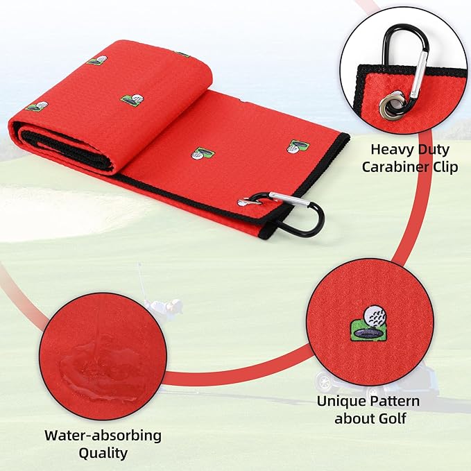 Mile High Life Printed Golf Towel(16"x24"), Brush Tool Kit, Divot Repair Tool, Microfiber Towel，Brush with 2FT Retractable Cord, Repair Tool w Magnetic Golf Ball Marker