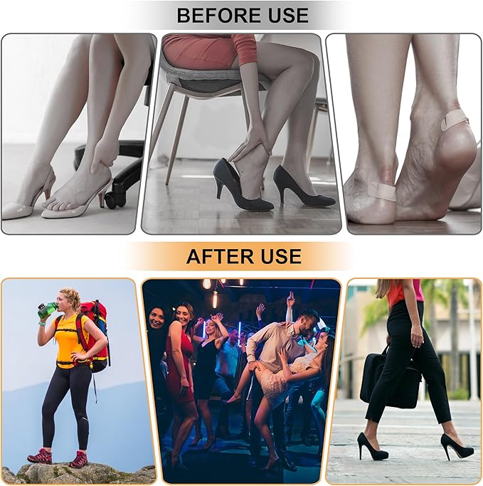 6 Pairs Heel Cushion Pads for Shoes Too Big, Shoe Grips Liners Heel Protectors to Prevent Heel Pain, Blisters and Rubbing, Anti Slip Shoe Filler Make Shoes Fit Tighter