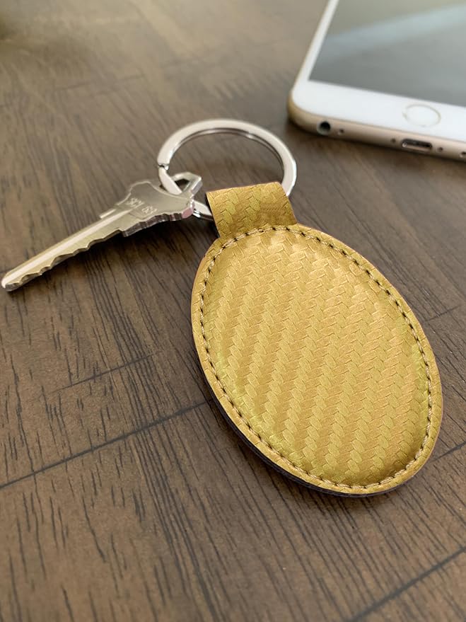 LaserGram Oval Keychain, Disc Golf, Personalized Engraving Included