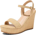 mikarka Women's Espadrille Wedge Sandals: Ankle Strap Platform Open Toe Wedges - Stylish High Heel Dressy Summer Wedges for Women, Inspired by Espadrilles
