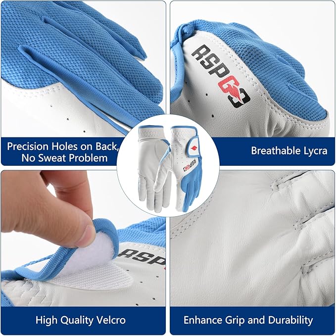 Men's and Women's Single Pack Left - Handed Breathable Golf Gloves Crafted from All - Premium Soft Cabretta Leather for Enhanced Grip and Durability