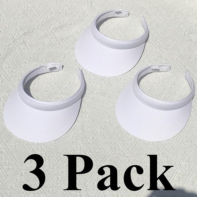 3 Pack Sports Sun Visor Hat Women Men Adjustable Clip On Visors Outdoor Golf Beach Cap