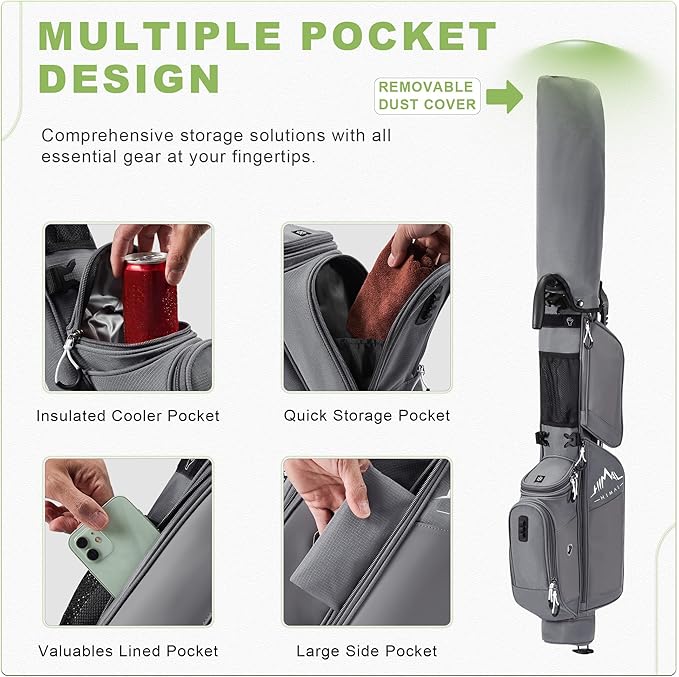 Golf Lightweight Stand Carry Bag– Easy to Carry and Durable Pitch n Putt Golf Bag for The Driving Range, Par 3 and Executive Courses，Fits Up to 5-6 Clubs