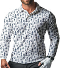 Men's Long Sleeve Golf Shirt Quick Dry 3 Button Work Fishing Outdoor Casual Collar Shirt