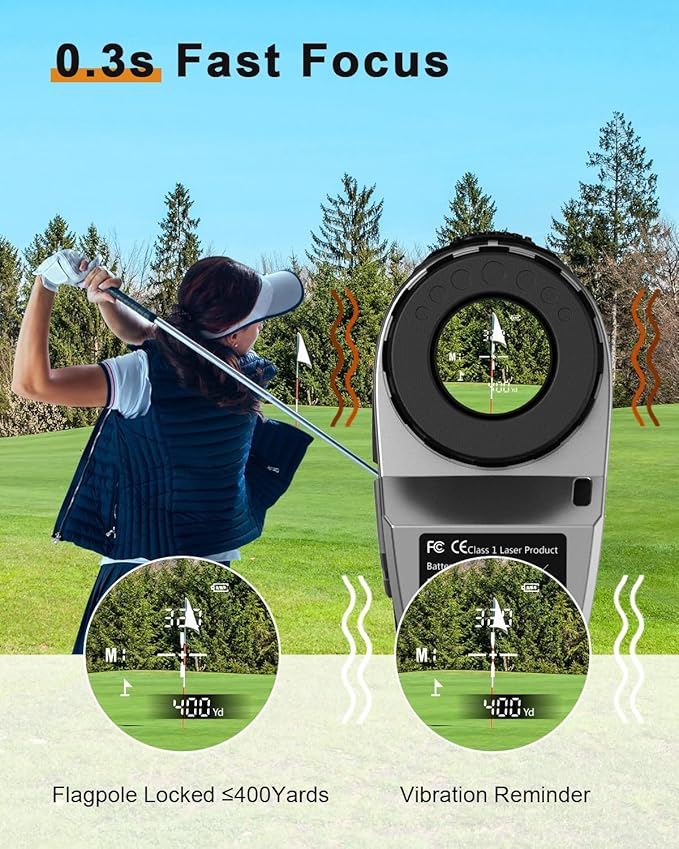 Golf Rangefinder 650/1200/1700 Yards Range Finder Golfing 6X Magnification 0.5 Yard Accuracy Flag Pin Lock Vibration Fast Focus