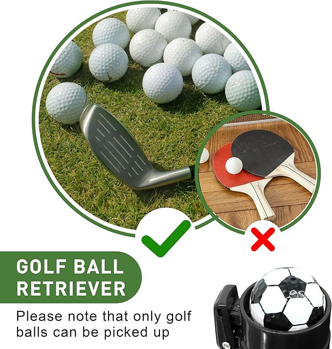 Golf Ball Retriever Professional Picker Golf Ball Shag Tube Plastic Release Retrievers Collector Practice Pick-up Sucker Tool, 35.4 Inch