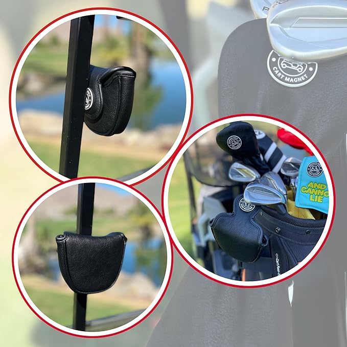Classic Blade and Mallet Putter Headcovers with Madson Golf Cart Magnet for Secure Positioning and Quick Access, Protective PU Leather Head Covers, Magnetic Golf Accessories