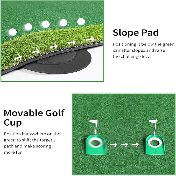 Golf Putting Green, Professional Large Practice Putting Mat for Outdoor & Indoor Putt Trainning