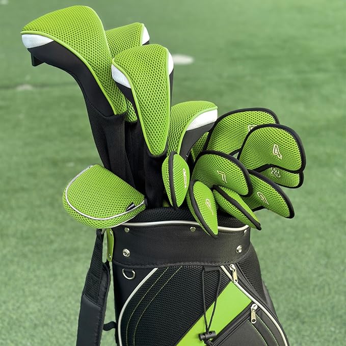 Andux 5pcs/Set Mesh Golf 460cc Driver Fairway Wood Club Head Covers Long Neck with No. Tags
