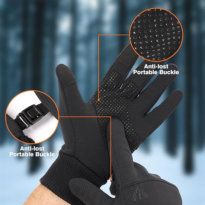 LMLALML Winter Gloves for Men and Women Waterproof Cycling Driving Running Gloves for Cold Weather