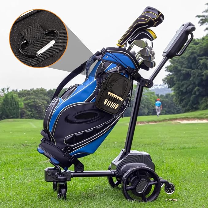 Golf Valuables Pouch & Golfs ball bag organizer with 3 Zippered Pockets,Golf Accessories for Men,Portable Multi Layer Golfs Storage Bags,Carabiner Clip – Store 12-15 Balls,Male and Female Player Gifts