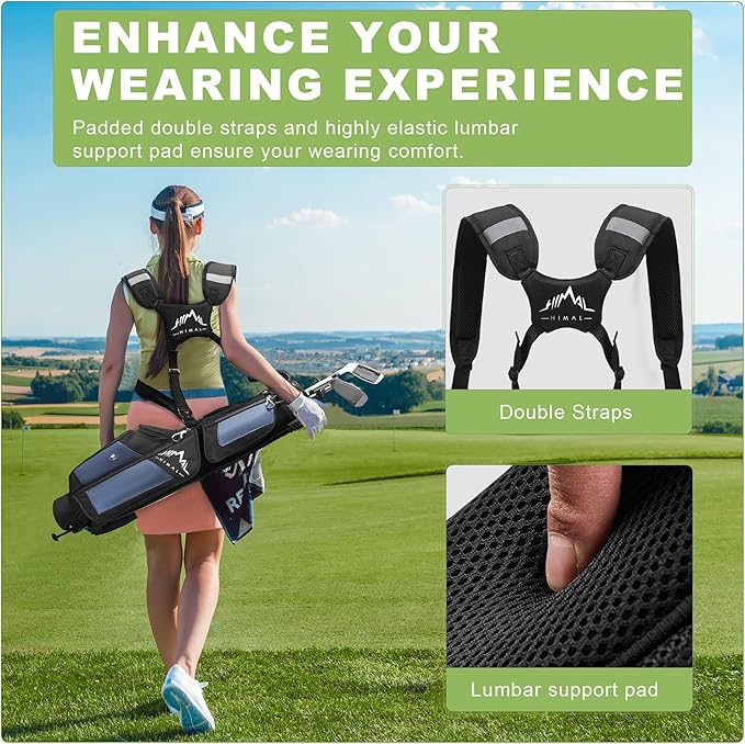 Golf Lightweight Stand Carry Bag– Easy to Carry and Durable Pitch n Putt Golf Bag for The Driving Range, Par 3 and Executive Courses，Fits Up to 5-6 Clubs