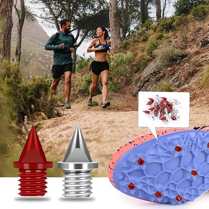 1/4 Inch Carbon Steel Track Spikes, 32 Pieces Lighter Weight Spikes Track Shoes, Each Nail Weighs Only 0.47 Grams, Used for Track and Field Sprinting or Cross Country