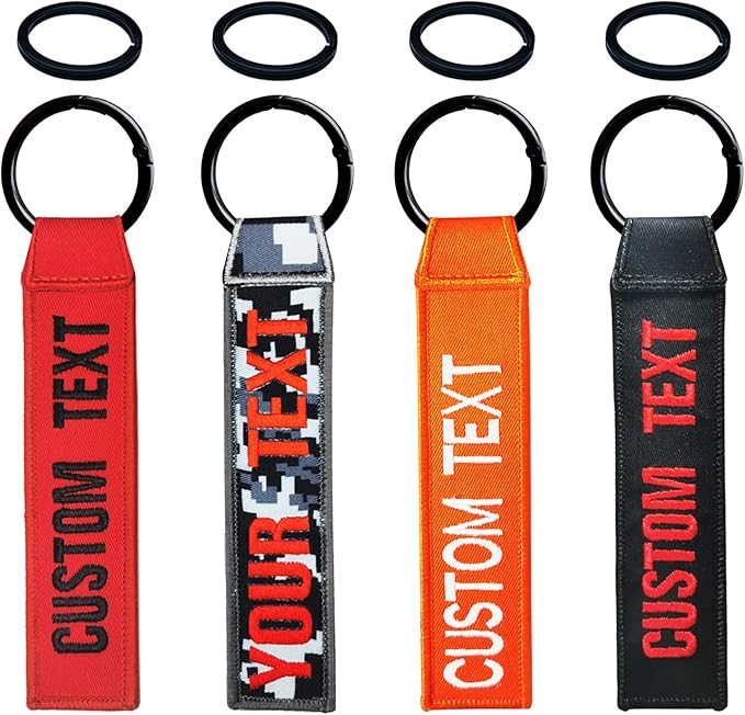 Custom Luggage Tags, Custom Personalized Luggage tag Name, Embroidery Key Ring Accessories for Car, Luggage, Crate,Gear