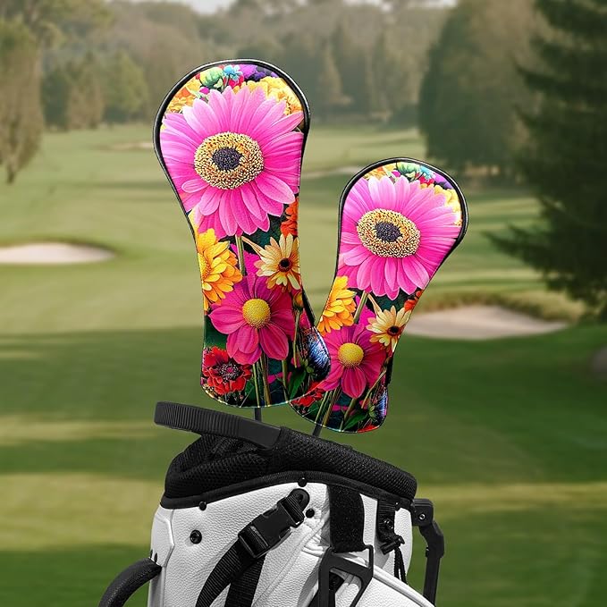 Golf Head Covers Leather Driver Headcover, Premium Golf Club Covers with Anti-Scratch Lining 1/3/5 Wood Head Covers for Golf Clubs for Women Men
