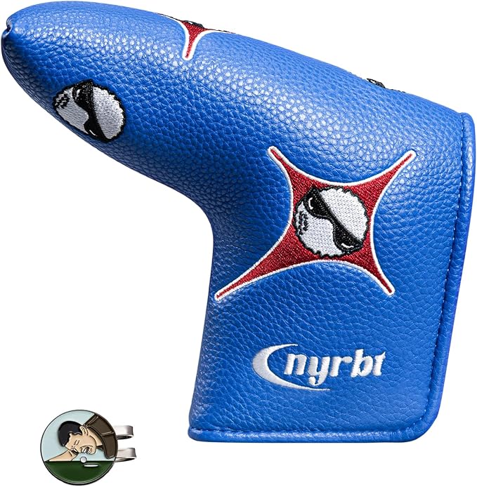 Golf Club Headcover Poker Element Embroidery Design Magnetic Closure Elegant Premium PU Leather Driver Fairway Wood Hybrid Blade Mallet Putter Cover Wood Head Cover